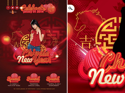 Flyer Celebrate Chinese New Year 2014 a4 celebrate celebration club evening event flyer gold horse lantern luck music night paper party poster print red symbol themed