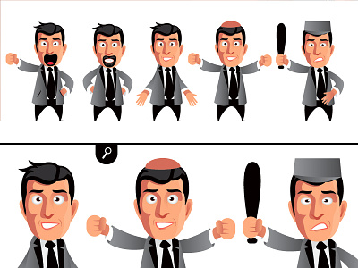Set Of Characters character drawing emotion funny illustration man multi purpose multicultural set of characters varied vector