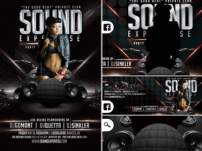 Mixing In Good Beat Private Club Sound Party beat club dj eve evening event facebook cover festival flyer mixing music night party print private club sound speaker template theme themed
