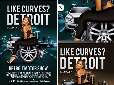 Like Curves In Detroit Motor Show automobile car club curves engine event exhibition fair festival flyer industry motor night party print sexy show template tyre urban
