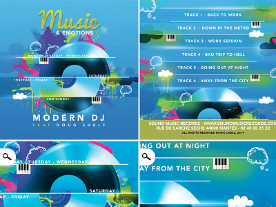 Everyday Modern Music And Emotions Cd Cover beat cd club dj dvd emotion event flyer instrument live mix modern music night note party record sound template track