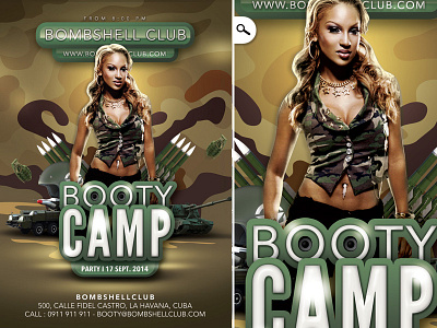Bombshell Booty Camp Themed Army Party army bash beat bombshell boot camp booty club cosplay dj eve evening event flyer military night night out party sexy theme themed
