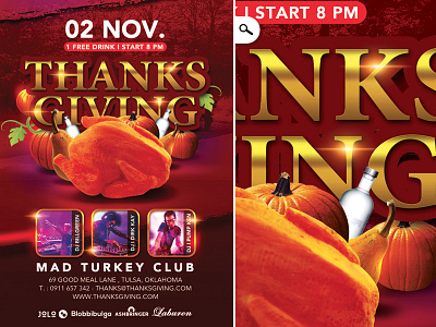 Thanksgiving Special Party In Turkey Club autumn beat celebration dj drink eve evening event fall harvest meal mixing night out party pilgrim pumpkin thanksgiving traditional turkey usa