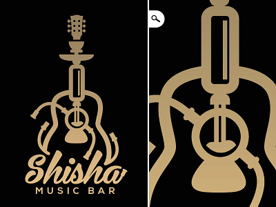 Logo Shisha Music Bar arabic bar club creative drink evening event fusion guitar logo logotype music orient oriental party sheeshah shisha smoke smoking template