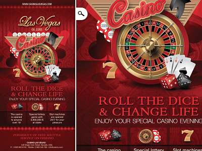 Casino Flyer cards casino cheaps club diamond dice gambling game heart roulette spade special evening