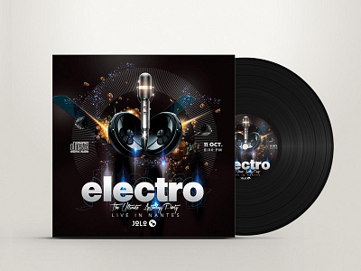 Electro Concert Cd And Cover album cd concert cover disk electro house mic music speaker techno trance