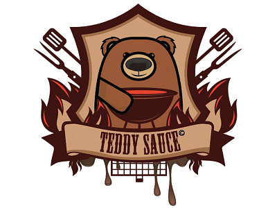 Logo Teddy Sauce bar b q barbecue bear cooking homemade logo recipe sauce teddy teddy bear thailand