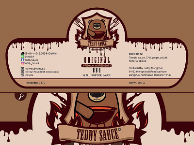 Label Teddy Sauce barbecue bbq bear bottle gallon label packaging product sauce teddy teddy bear