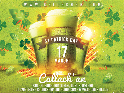 St Patrick Flyer beer celebration clover club drinks green ireland irish party pub saint patrick st pat