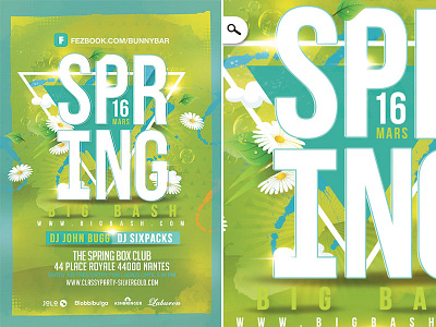 Spring Bash bash club design dj event fest flyer green party spring summer template