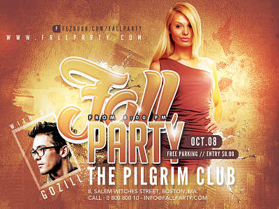 Fall Party 2017 autumn club dj eve fall flyer leaves mixing music night nightclub party