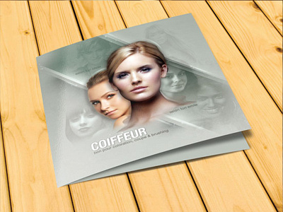 Haidresser Brochure Voucher brochure card cut hair hairdresser voucher woman women