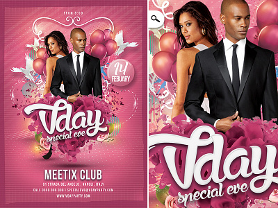 Vday Party celebration club drinks flyer love lovers man and woman party saint valentine day st val day valentine day vday