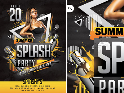 Splash Party bar club dj drinks evening flyer mixing music night party splash summer