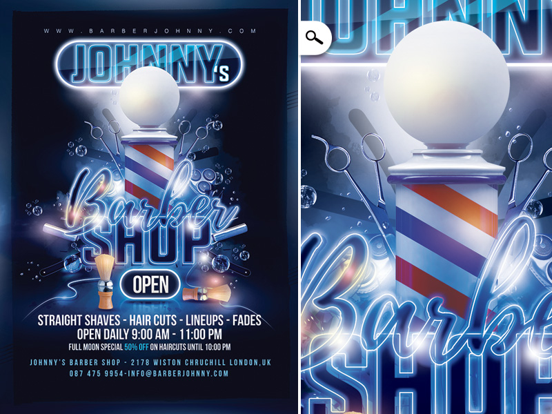 adobe illustrator 2015 barbershop flyers