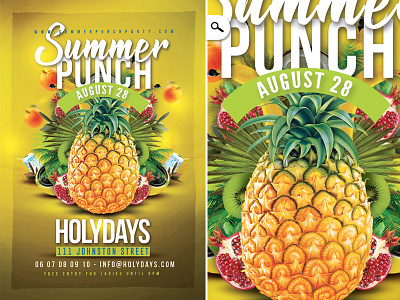 Summer Punch Party Ref drink exotic flyer fruit holidays party print punch summer template tropical