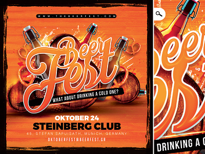 Beer Fest Flyer barrel beer club dj drink fest festival flyer german october oktober fest template