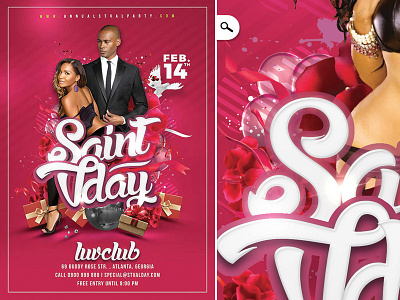 Saint Val Day Party Flyer club couple flyer lovers night out party saint valentine single st val v day valentine valentine day