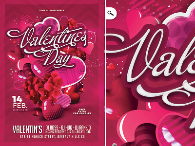 St Valentine Day Flyer celebration club couple eve flyer lovers party saint valentine st val st val day template valentine