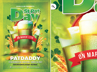 Saint Patrick Day Party celebration club day drinks flyer ireland irish pub party saint pat saint patrick st pat template