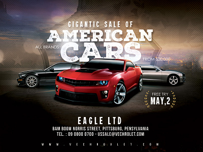 Us Car Sale Flyer american business car collection competition flyer race sale sport us usa