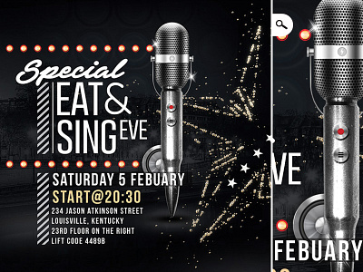 Flyer Eat And Sing Eve club diner dj drink eat entertainment eve event flyer karaoke night party