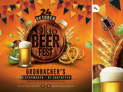 Oktober Beer Fest Flyer ale beer celebration dj fest festival flyer germany lager oktober pretzel tradition
