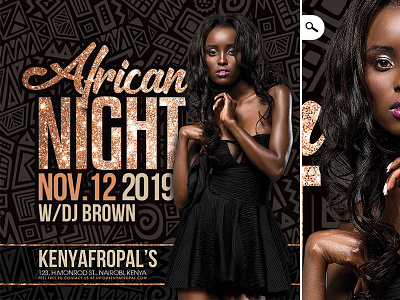 African Night Flyer africa african african american club dj event flyer night party special template themed