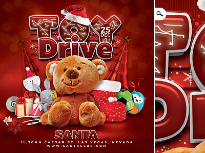 Toy Drive Flyer celebration charity children christmas christmas tree collect drive flyer gift print toy xmas