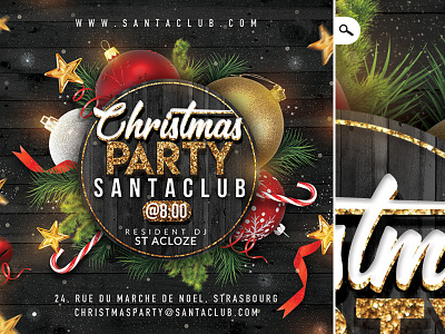 Cozy Christmas Night Party Flyer dribbble