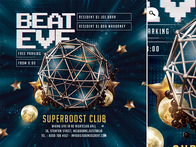 Beat Eve Mix Night Club Flyer beat club cover dance dj eve event flyer mix music night party
