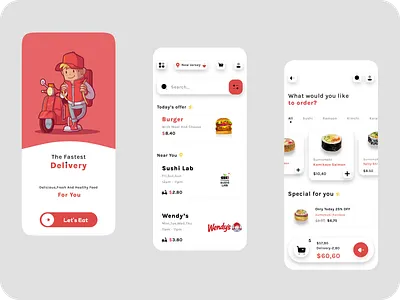 Delivery app UI/UX app branding design mobile typography ui ux