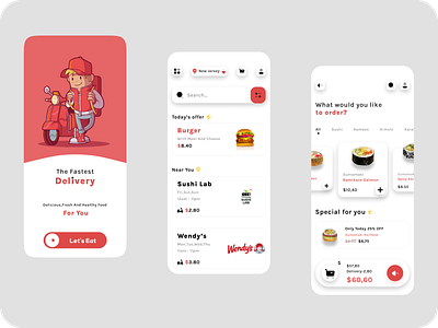 Delivery app UI/UX app branding design mobile typography ui ux