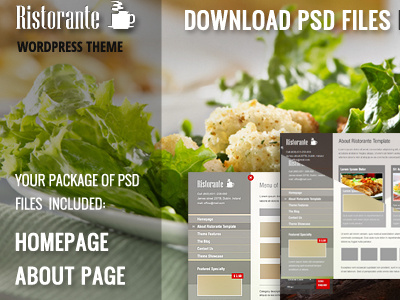 Free Ristorante PSD's files free download psd freebie template theme wordpress