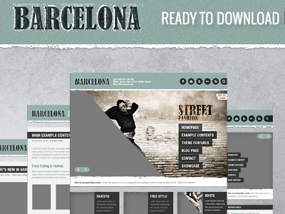 Free Barcelona PSD's files download free freebie psd template theme wordpress