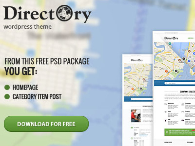 Free Directory PSD's files blog download free freebie homepage psd subpage template theme wordpress wordpressreator