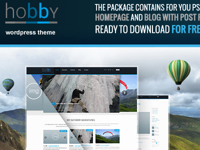 Free Hobby PSD's files blog download free freebie homepage psd subpage template theme wordpress wordpressreator