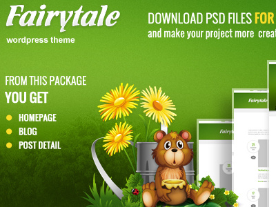 Free Fairytale PSD's files blog download free freebie homepage psd subpage template theme wordpress wordpressreator