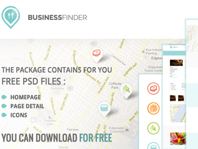 Free Businessfinder PSD's files blog download free freebie homepage psd subpage template theme wordpress wordpressreator