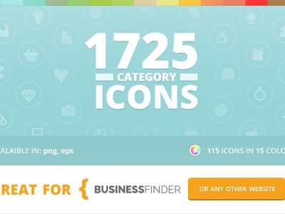 Category Icons for Business Finder business finder category colors design directory graphics icons vector website