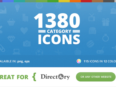 Category Icons for Directory business finder category colors design directory graphics icons vector website