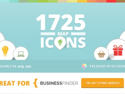 Map Icons for Business Finder business finder colors design directory graphics icons maps vector website