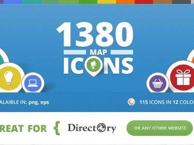 Map Icons for Directory business finder colors design directory graphics icons maps vector website