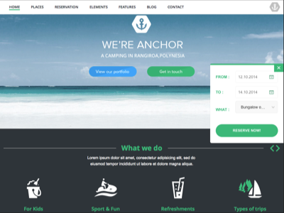 ANCHOR - Wordpress theme for Campsites business campsites design page builder responsive template theme wordpress