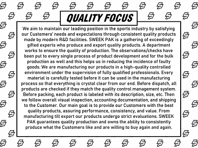 OUR QUALITY FOCUS business