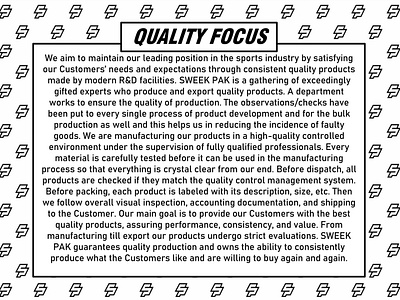 OUR QUALITY FOCUS