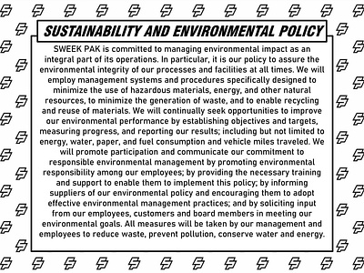 OUR SUSTAINABILITY AND ENVIRONMENTAL POLICY