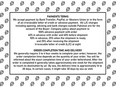 OUR BUSINESS TERMS AND CONDITIONS