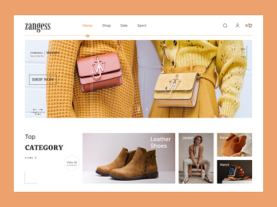 Zangess - Ecommerce Website branding clean design e commerce ecommerce fashion header hero section home page landing page marketplace minimal online shopping online store shop ui ui design uiuxdesign ux website