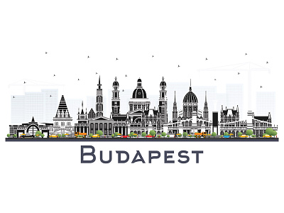 Budapest Hungary City Skyline. architecture budapest building capital city cityscape europe facade isolated landmarks landscape panorama skyline